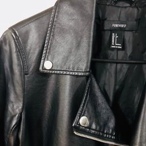 Faux leather moto jacket